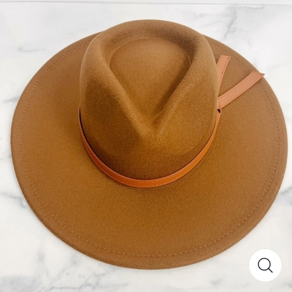 Stylish Orange Wide-Brim Hat One Zise - Picture 2 of 6